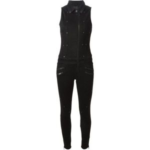 Black denim jumpsuit